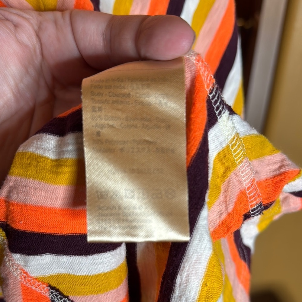 Scotch And Soda Chevron Stripe Tank Top Size S Yellow Orange White Maroon - Picture 5 of 6